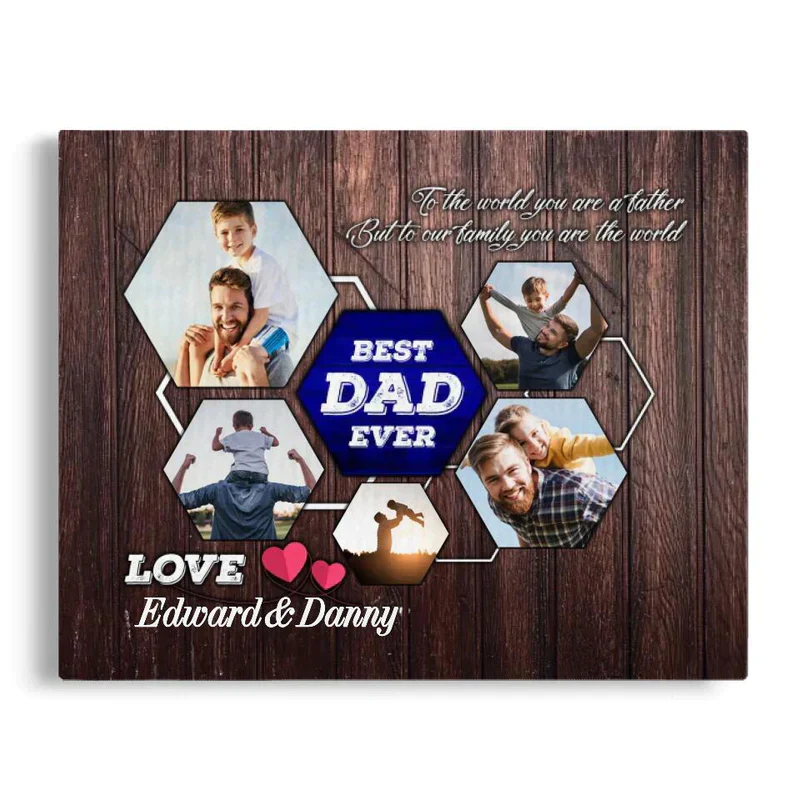 Father's Day Landscape Canvas Customized Photo - Personalized Best Dad Ever Canvas, Dad Gift Canvas  - Gift For Dad, Father's Day Gifts - Image 4