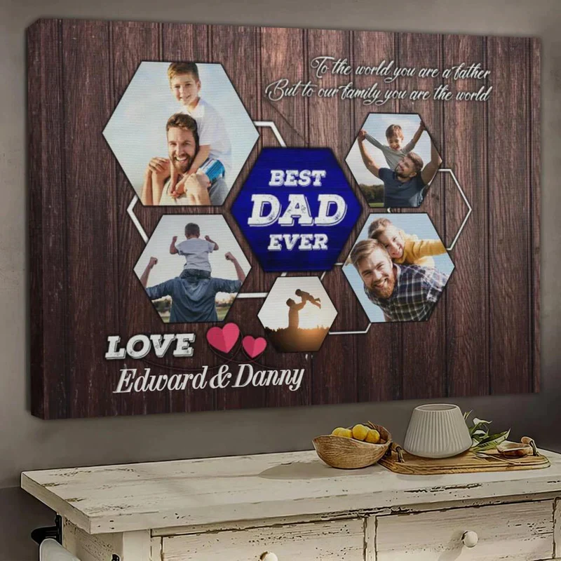 Father's Day Landscape Canvas Customized Photo - Personalized Best Dad Ever Canvas, Dad Gift Canvas  - Gift For Dad, Father's Day Gifts - Image 5
