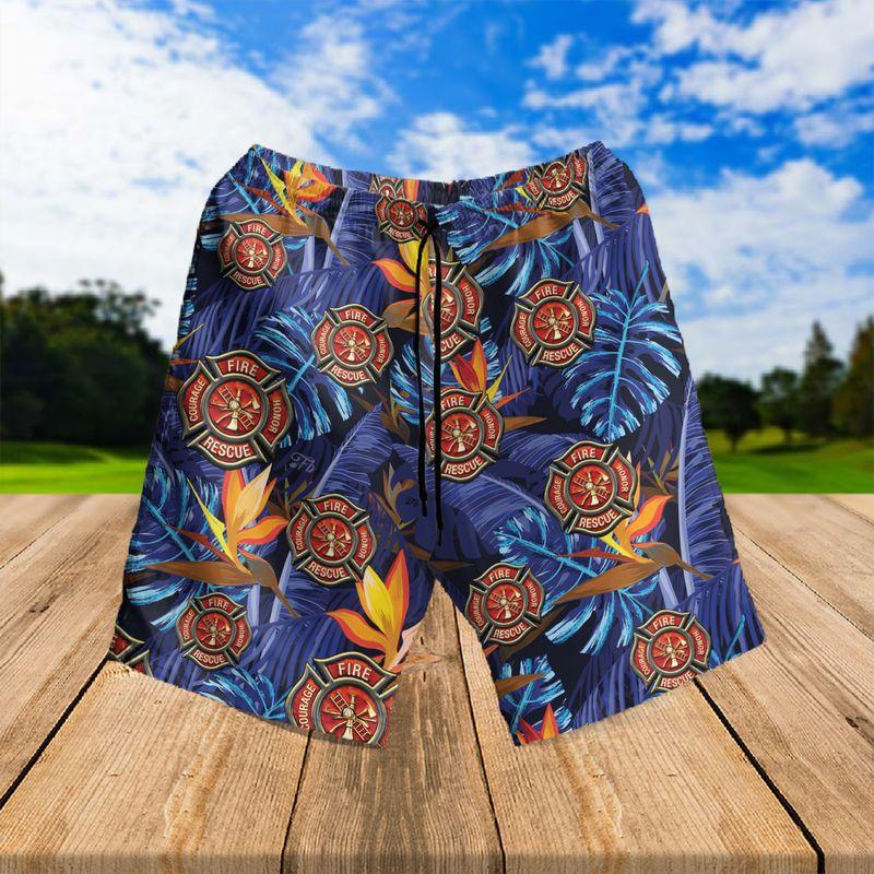 Firefighter Aloha Hawaiian Shirts For Summer, Tropical Hawaiian Shirt For Men Women, Best Gift For Friend, Family, Firefighter Lovers - Image 3