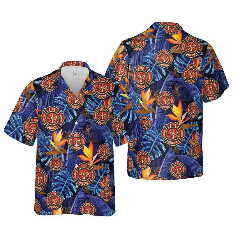 Firefighter Aloha Hawaiian Shirts For Summer, Tropical Hawaiian Shirt For Men Women, Best Gift For Friend, Family, Firefighter Lovers - Image 4