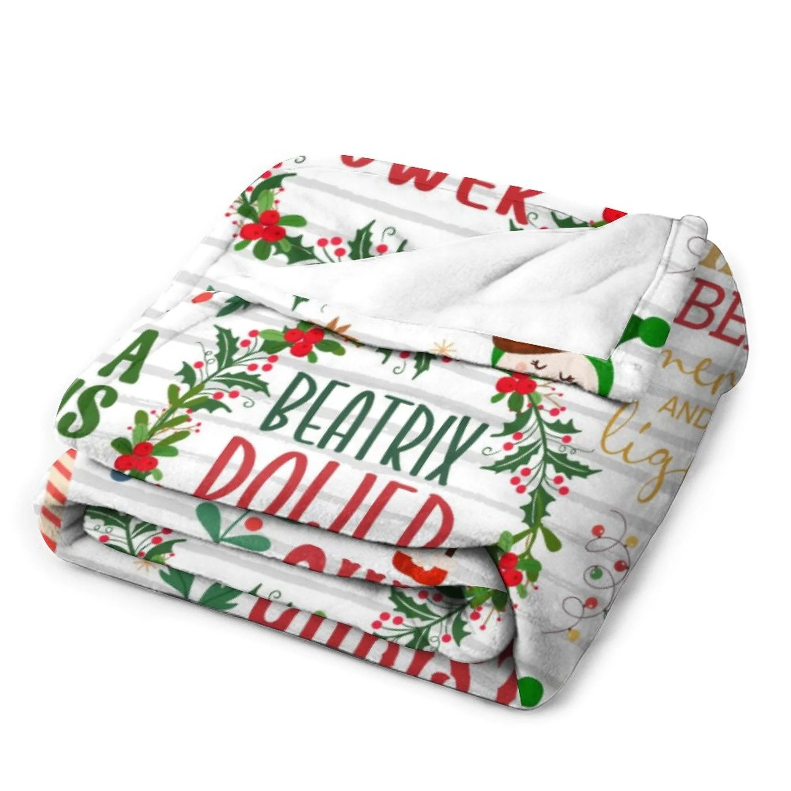 First Christmas Baby Kids Blanket With Custom Name For Baby Nursery, Son, Daughter, Granddaughter, Grandson - Image 3