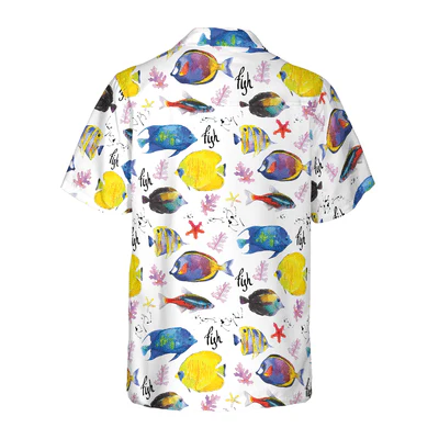 Fish Hawaiian Shirt, Colorful Fish Aloha Shirt For Men - Perfect Gift For Men, Husband, Boyfriend, Friend, Family - Image 3