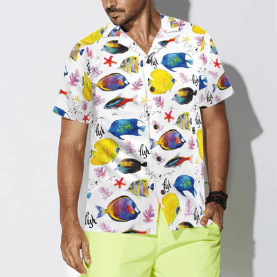 Fish Hawaiian Shirt, Colorful Fish Aloha Shirt For Men - Perfect Gift For Men, Husband, Boyfriend, Friend, Family - Image 4