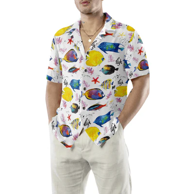 Fish Hawaiian Shirt, Colorful Fish Aloha Shirt For Men - Perfect Gift For Men, Husband, Boyfriend, Friend, Family - Image 5