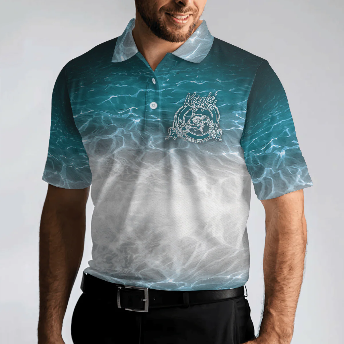 Fishing Men Polo Shirt, Blue Ocean, Fishing Checklist Rod Beer Bait Fish Story Shirt For Men - Best Gift For Fishing Lovers, Fisherman - Image 4