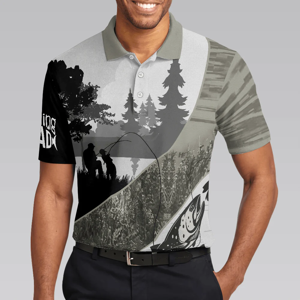 Fishing Men Polo Shirt, Fishing Buddy Calls Me Dad Polo Shirt, Father And Son Fishing Shirt For Men - Image 2