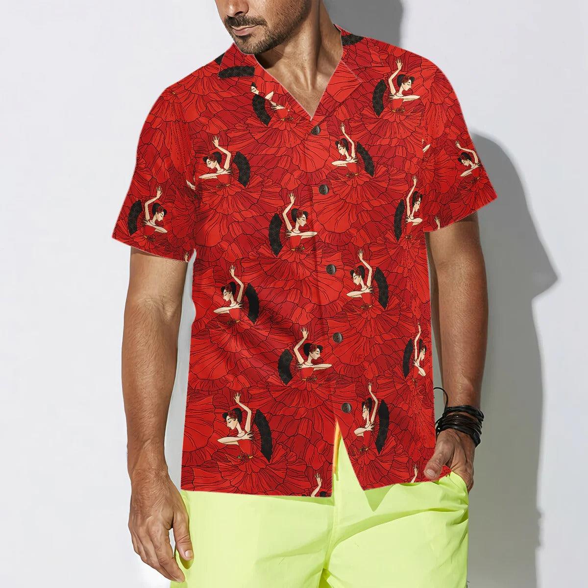 Flamenco Seamless Pattern Aloha Hawaiian Shirt, Flamenco Aloha Hawaiian Shirt For Summer - Perfect Gift For Men, Women, Flamenco Lover, Friend, Family - Image 4