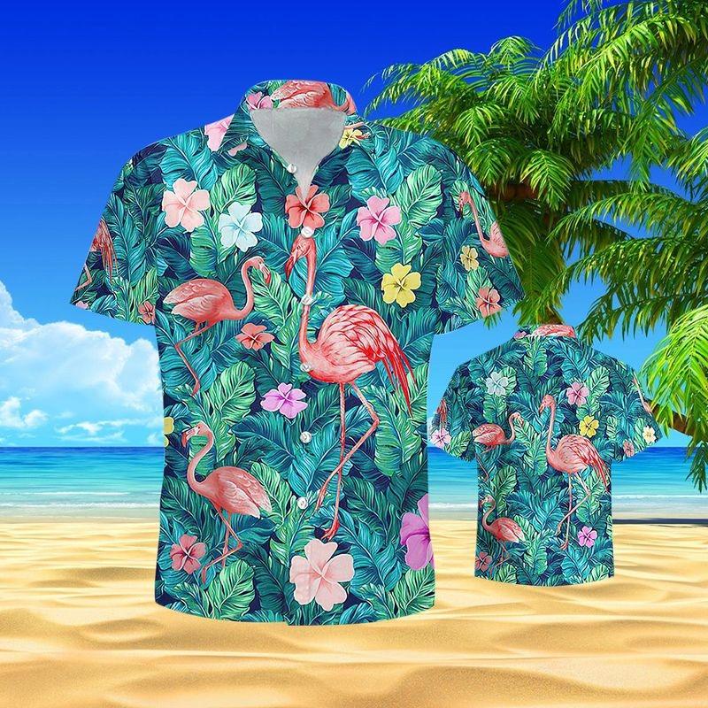 Flamingo Aloha Hawaiian Shirt - Flamingo Tropical Hawaiian Shirt, Tropical Summer Flower Hawaiian Shirt For Men & Women, Flamingo Lover