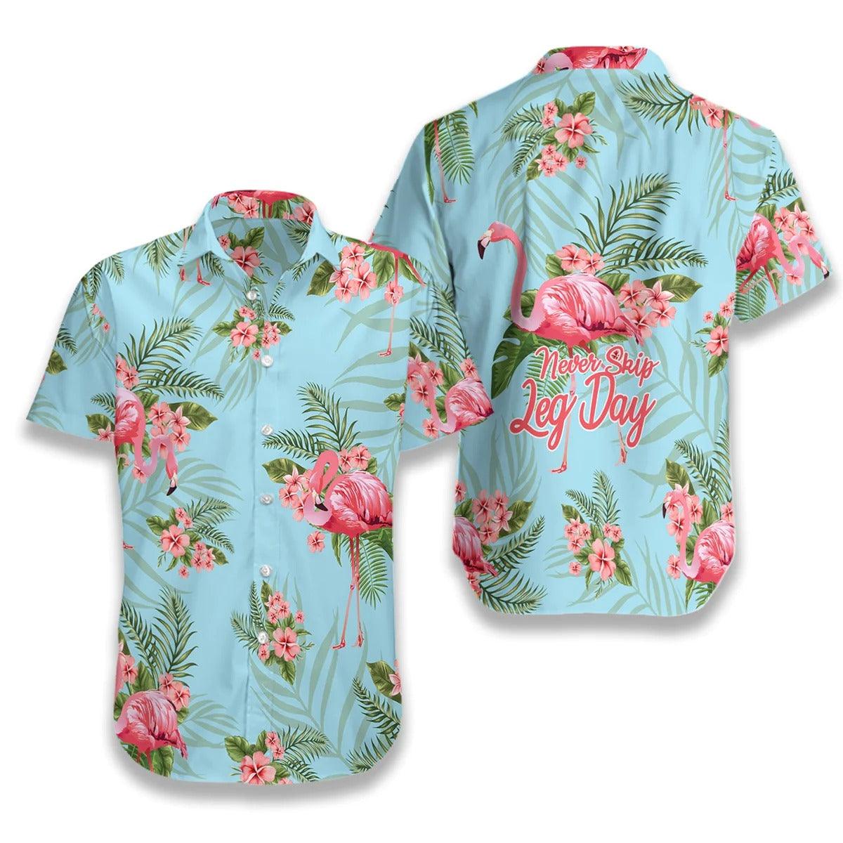 Flamingo Aloha Hawaiian Shirt, Tropical Workout Flamingo Hawaiian Shirt, Tropical Hawaiian Shirt - Perfect Gift For Men Women, Friends, Family
