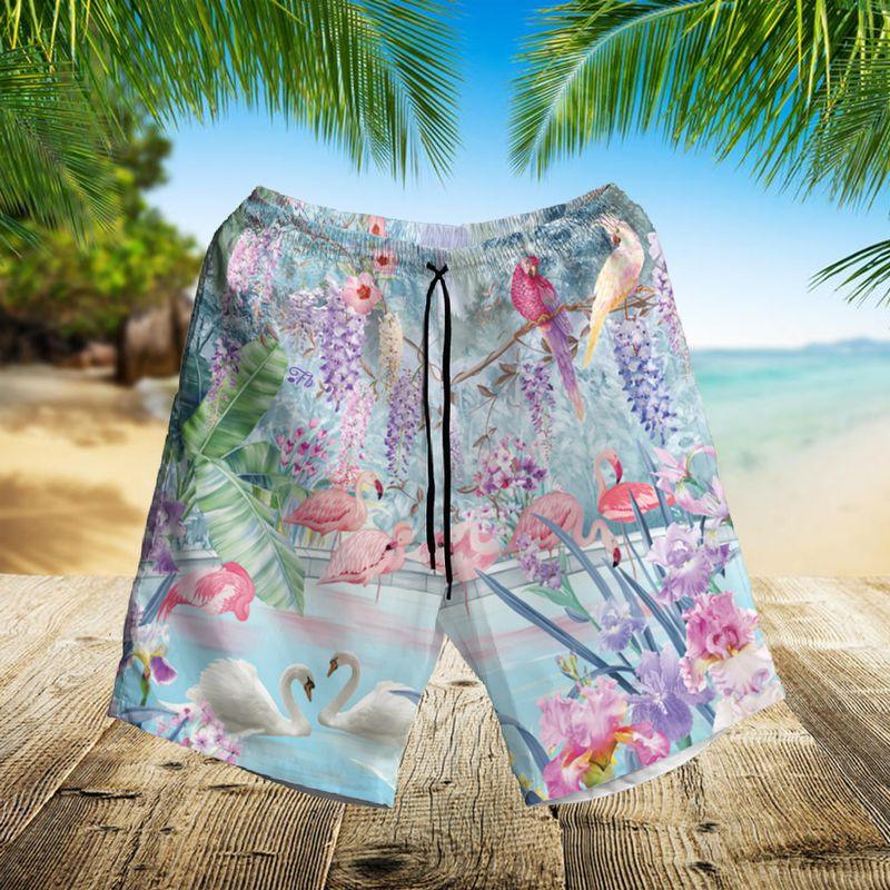 Flamingo Aloha Hawaiian Shirts For Summer, Flamingo Birds Flowers Hawaiian Set For Men Women, Gift For Friend, Family, Flamingo Lovers - Image 3