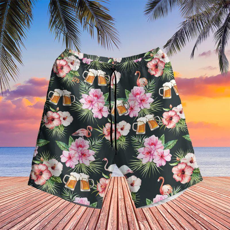 Flamingo And Beer Aloha Hawaiian Shirts For Summer, Tropical Hawaiian Shirt For Men Women, Beachwear Gift For Flamingo And Beer Lovers, Friend, Family - Image 3