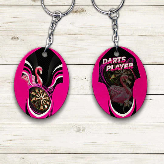 Flamingo Darts Player Acrylic Keychain For Darts Players - Christmas Gift For Darts Lovers, Darts Team, Family, Friends - Image 3