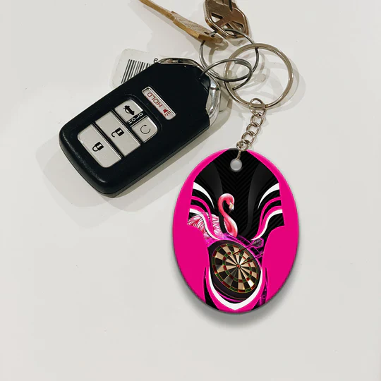 Flamingo Darts Player Acrylic Keychain For Darts Players - Christmas Gift For Darts Lovers, Darts Team, Family, Friends - Image 4