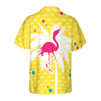 Flamingo Hawaiian Shirt, Palm Tree Flamingo Aloha Shirt For Men - Perfect Gift For Men, Husband, Boyfriend, Friend, Family - Image 2