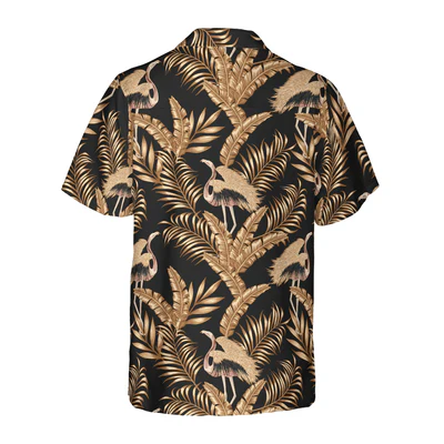 Flamingo Hawaiian Shirt, Rose Gold Flamingo Aloha Shirt For Men - Perfect Gift For Men, Husband, Boyfriend, Friend, Family - Image 3