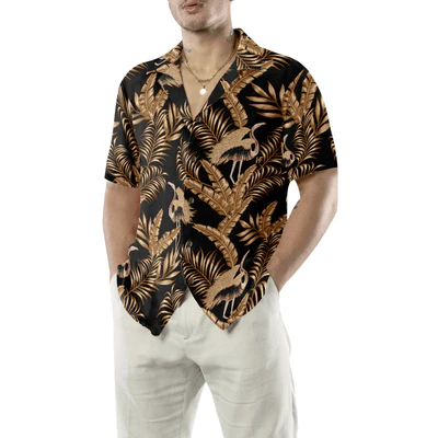 Flamingo Hawaiian Shirt, Rose Gold Flamingo Aloha Shirt For Men - Perfect Gift For Men, Husband, Boyfriend, Friend, Family - Image 5