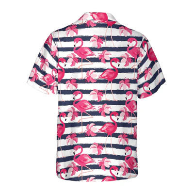 Flamingo Hawaiian Shirt, Tropical Flowers Flamingo Aloha Shirt For Men - Perfect Gift For Men, Husband, Boyfriend, Friend, Family - Image 3