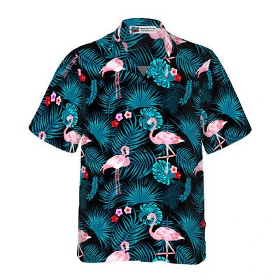 Flamingo Hawaiian Shirt, Tropical Forest Flamingo Aloha Shirt For Men - Perfect Gift For Men, Husband, Boyfriend, Friend, Family - Image 2