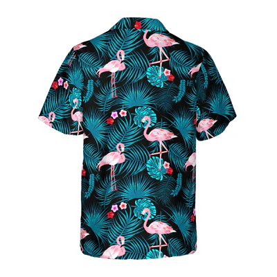 Flamingo Hawaiian Shirt, Tropical Forest Flamingo Aloha Shirt For Men - Perfect Gift For Men, Husband, Boyfriend, Friend, Family - Image 3