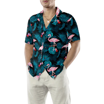 Flamingo Hawaiian Shirt, Tropical Forest Flamingo Aloha Shirt For Men - Perfect Gift For Men, Husband, Boyfriend, Friend, Family - Image 5