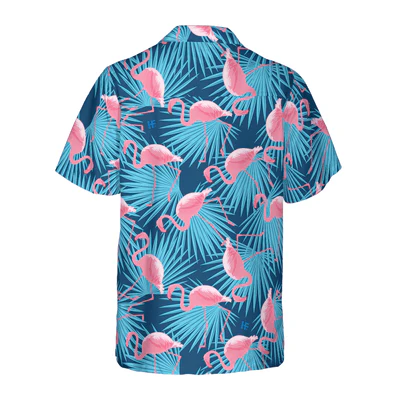 Flamingo Hawaiian Shirt, Tropical Leaves Flamingo Aloha Shirt For Men - Perfect Gift For Men, Husband, Boyfriend, Friend, Family - Image 3