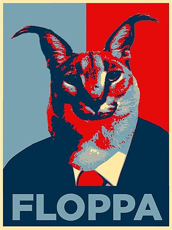Floppa Cat Portrait Canvas - Big Floppa Cat, Floppa Cat Painting Portrait Canvas - Gift For Cat Lovers, Floppa Lovers, Friends, Family