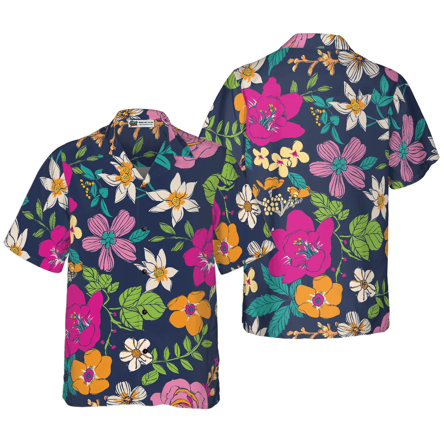 Floral Flower Hawaiian Shirt, Colorful Summer Aloha Shirt For Men Women, Perfect Gift For Friend, Team, Family