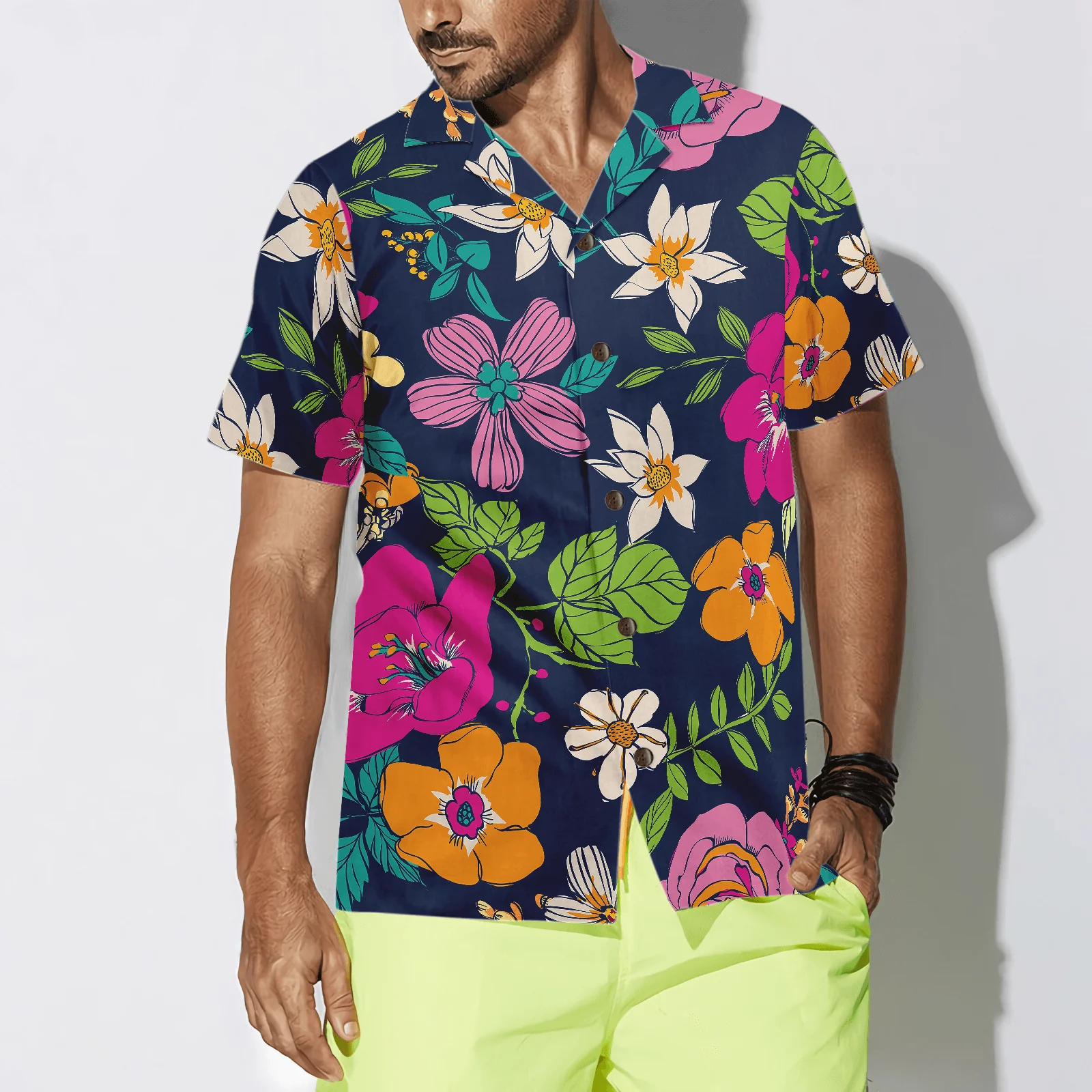 Floral Flower Hawaiian Shirt, Colorful Summer Aloha Shirt For Men Women, Perfect Gift For Friend, Team, Family - Image 4