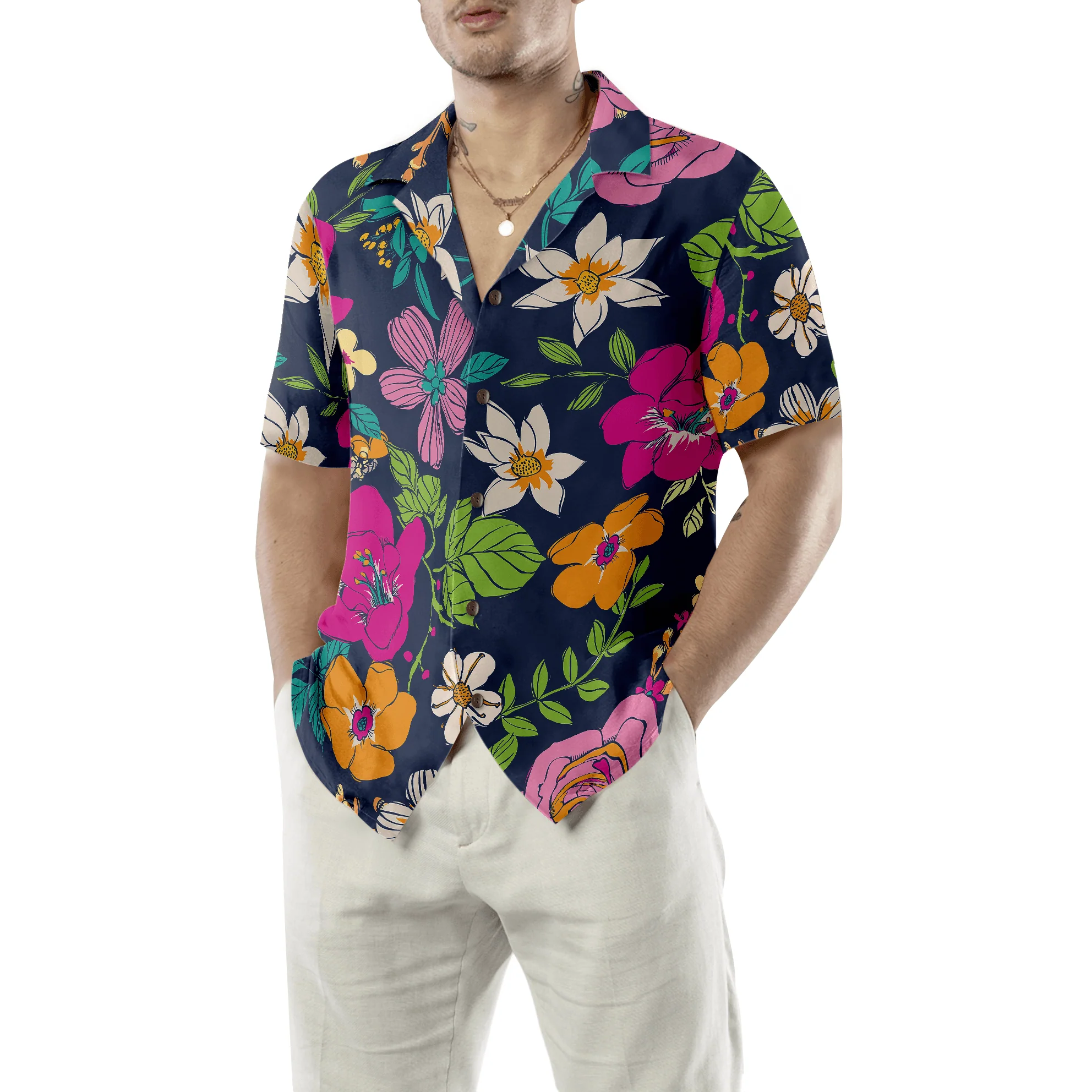 Floral Flower Hawaiian Shirt, Colorful Summer Aloha Shirt For Men Women, Perfect Gift For Friend, Team, Family - Image 5