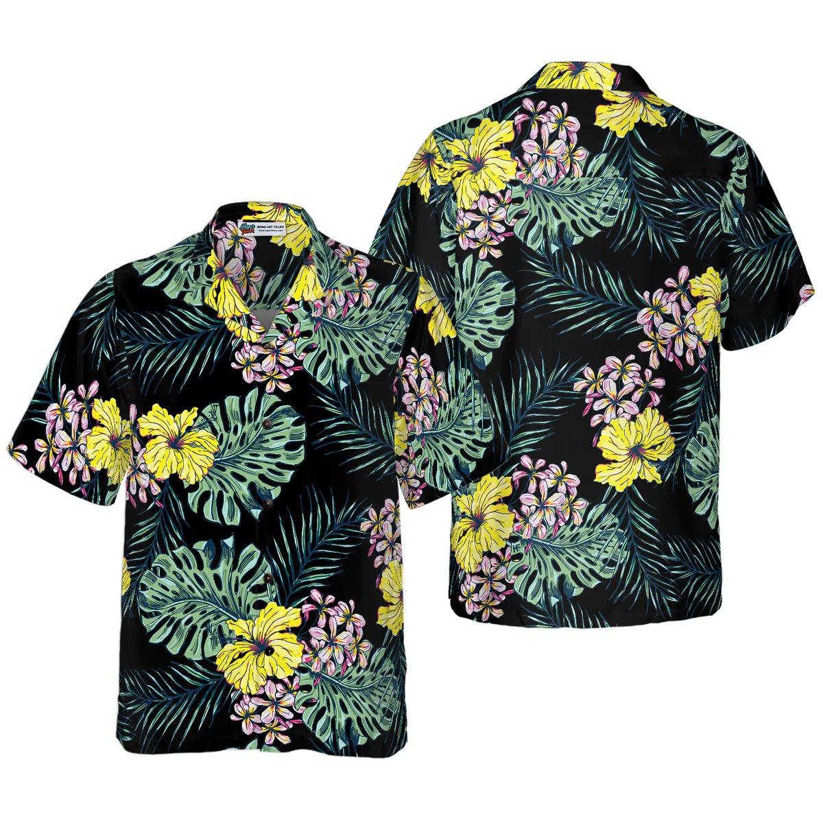 Floral Flower Pattern Hawaiian Shirt, Beach Hawaiian Shirt, Tropical Aloha Shirt For Men Women, Perfect Gift For Husband, Wife, Friend, Family