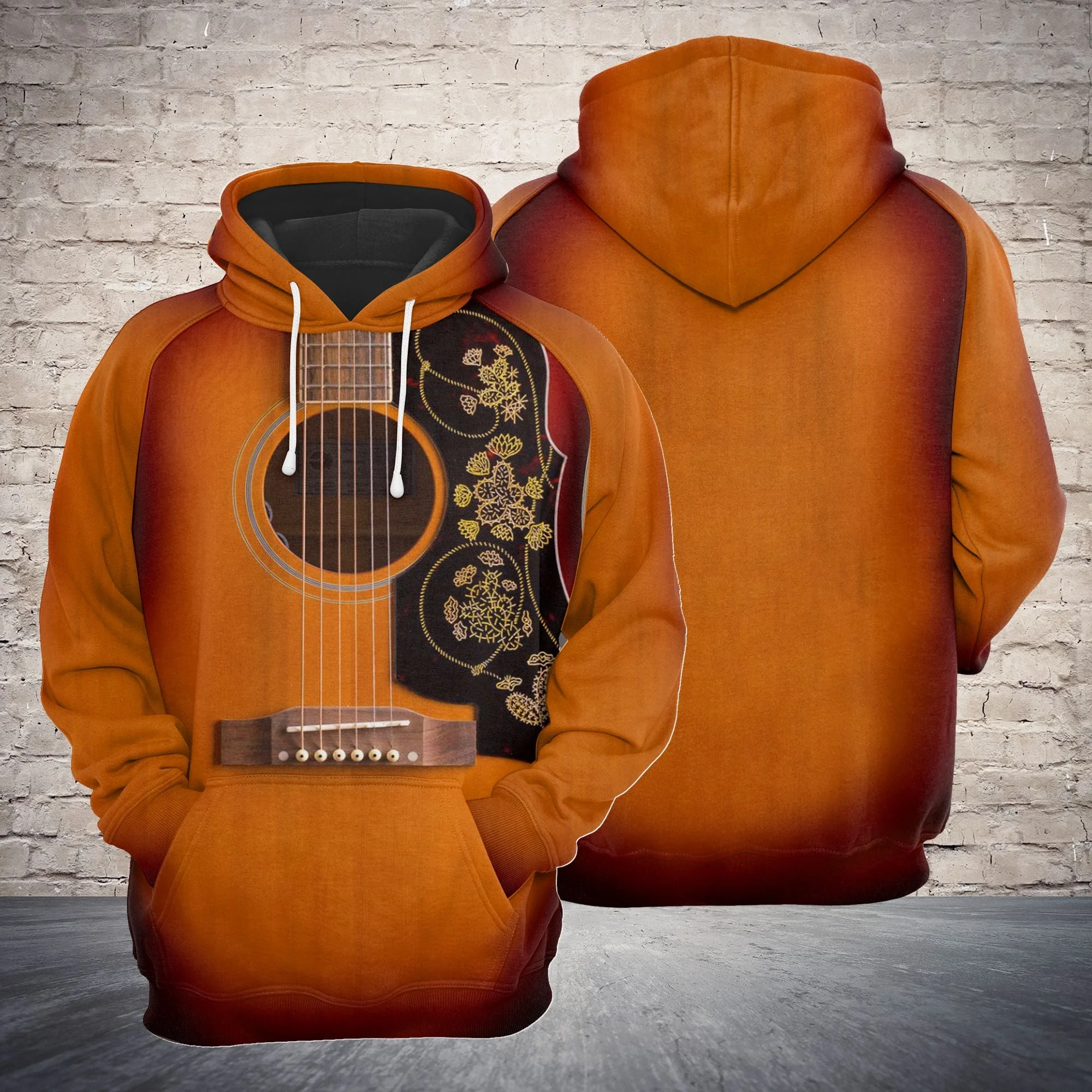 Floral Guitar Pullover Premium Hoodie, Perfect Outfit For Men And Women On Christmas New Year Autumn Winter - Image 4
