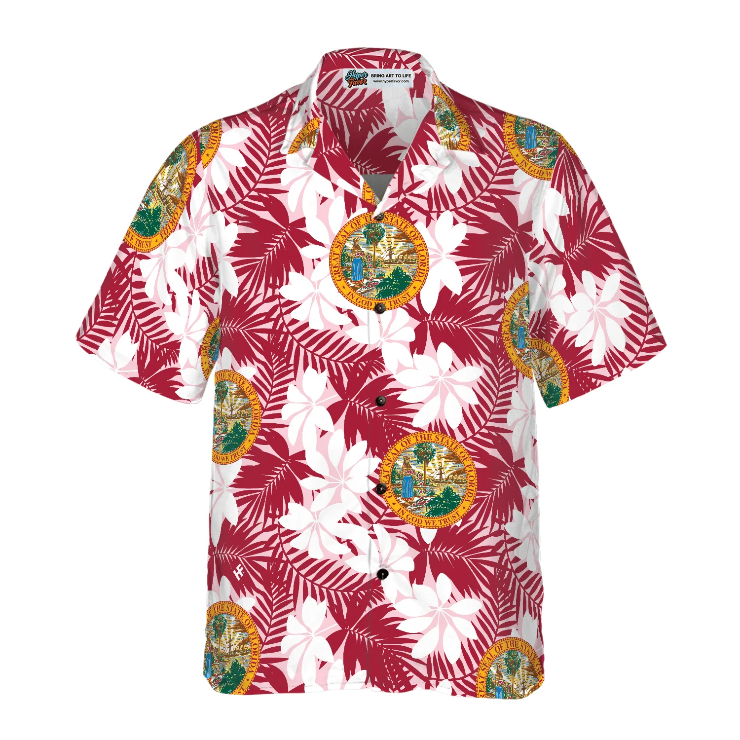 Florida Flag Seamless Pattern USA Hawaiian Shirt, Colorful Summer Aloha Shirts For Men Women, Perfect Gift For Husband, Wife, Boyfriend, Girlfriend - Image 3