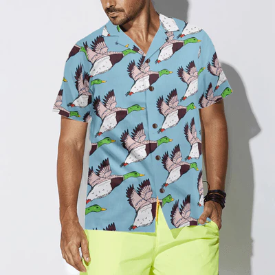 Flying Ducks Hawaiian Shirt, Funny Ducks Aloha Shirt For Men - Perfect Gift For Husband, Boyfriend, Friend, Family - Image 5