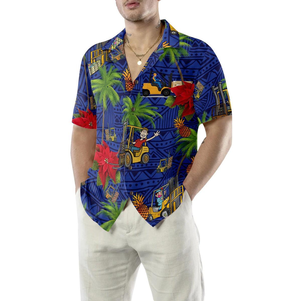 Forklift Life Hawaiian Shirt, Tropical Floral, Tropical Leaves Aloha Shirt - Perfect Gift For Men, Forklift, Family, Friends - Image 5