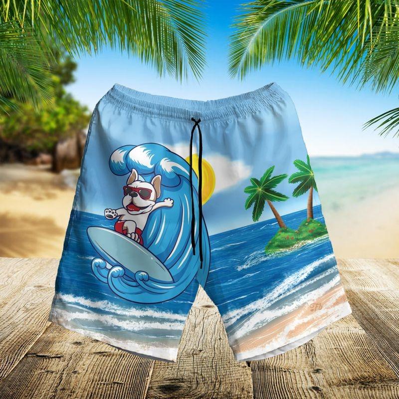 French Bull Dog Aloha Hawaiian Shirt - French Bull Dog Surf Hawaiian Shirt, Funny Dog in Beach Hawaiian Shirt For Men & Women, Dog Lover - Image 3