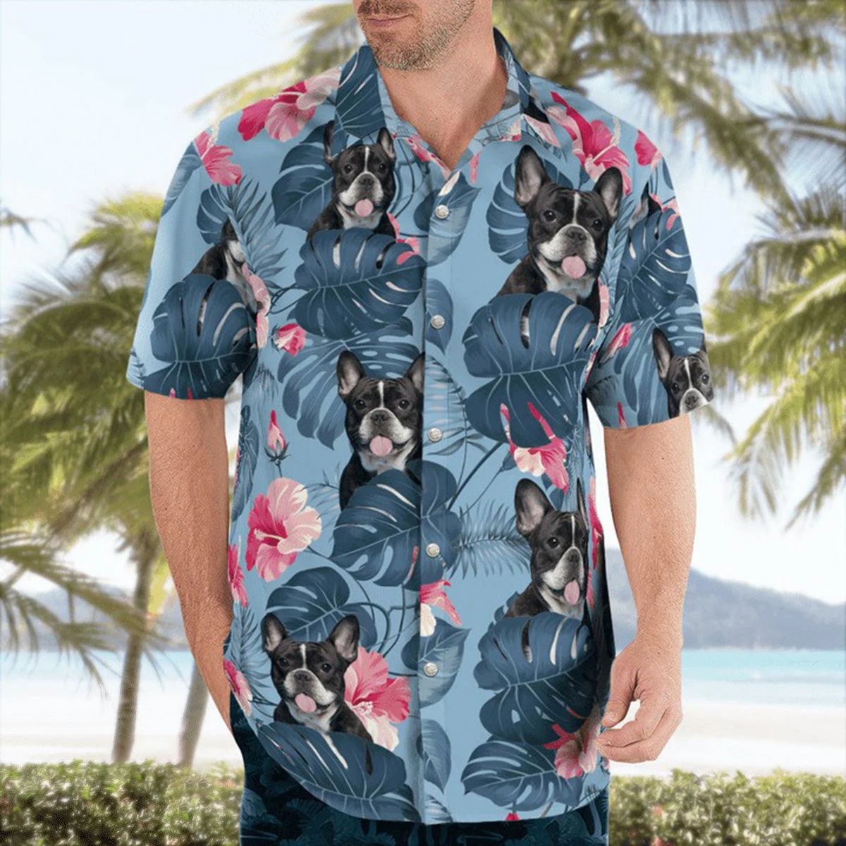French Bulldog Aloha Hawaiian Shirt, French Bulldog Tropical Floral Pattern Aloha Shirt For Summer - Perfect Gift For Men, Women, Dog Lover, Friend - Image 4