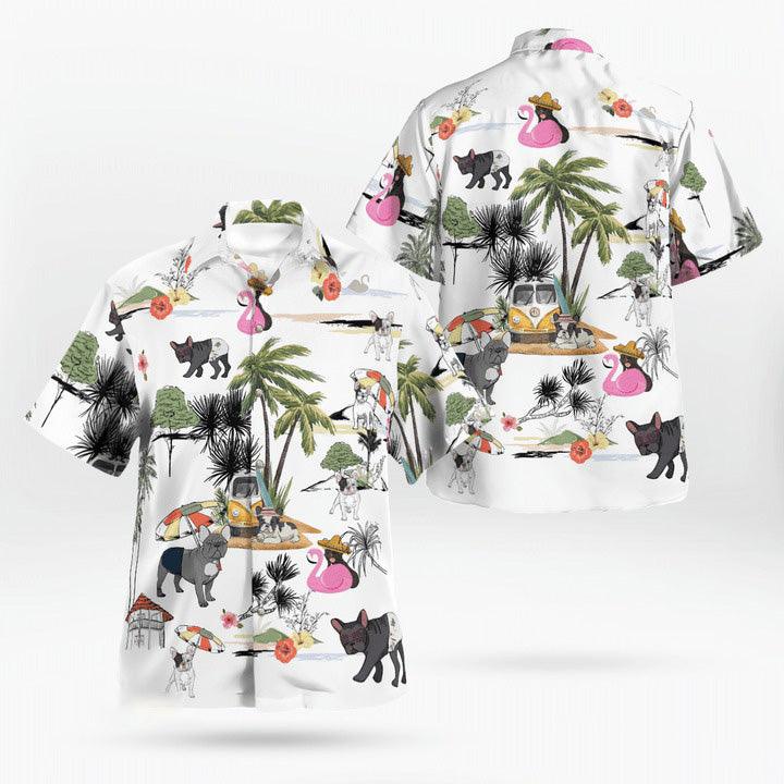 French Bulldog Hawaiian Shirt, French Bulldog Palm Tree Hawaiian Shirt, Bulldog Aloha Shirt- Perfect Gift For Men, Women, Dog Lover, Friend, Family