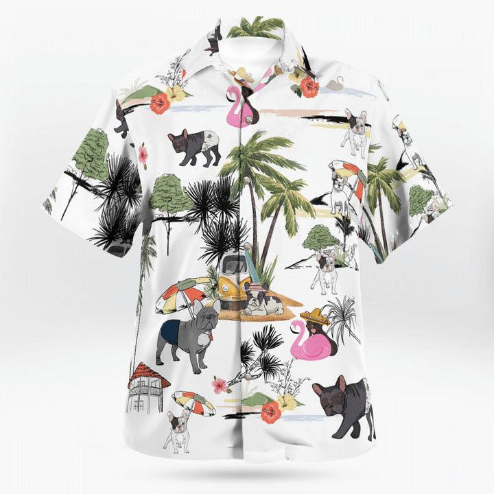 French Bulldog Hawaiian Shirt, French Bulldog Palm Tree Hawaiian Shirt, Bulldog Aloha Shirt- Perfect Gift For Men, Women, Dog Lover, Friend, Family - Image 3