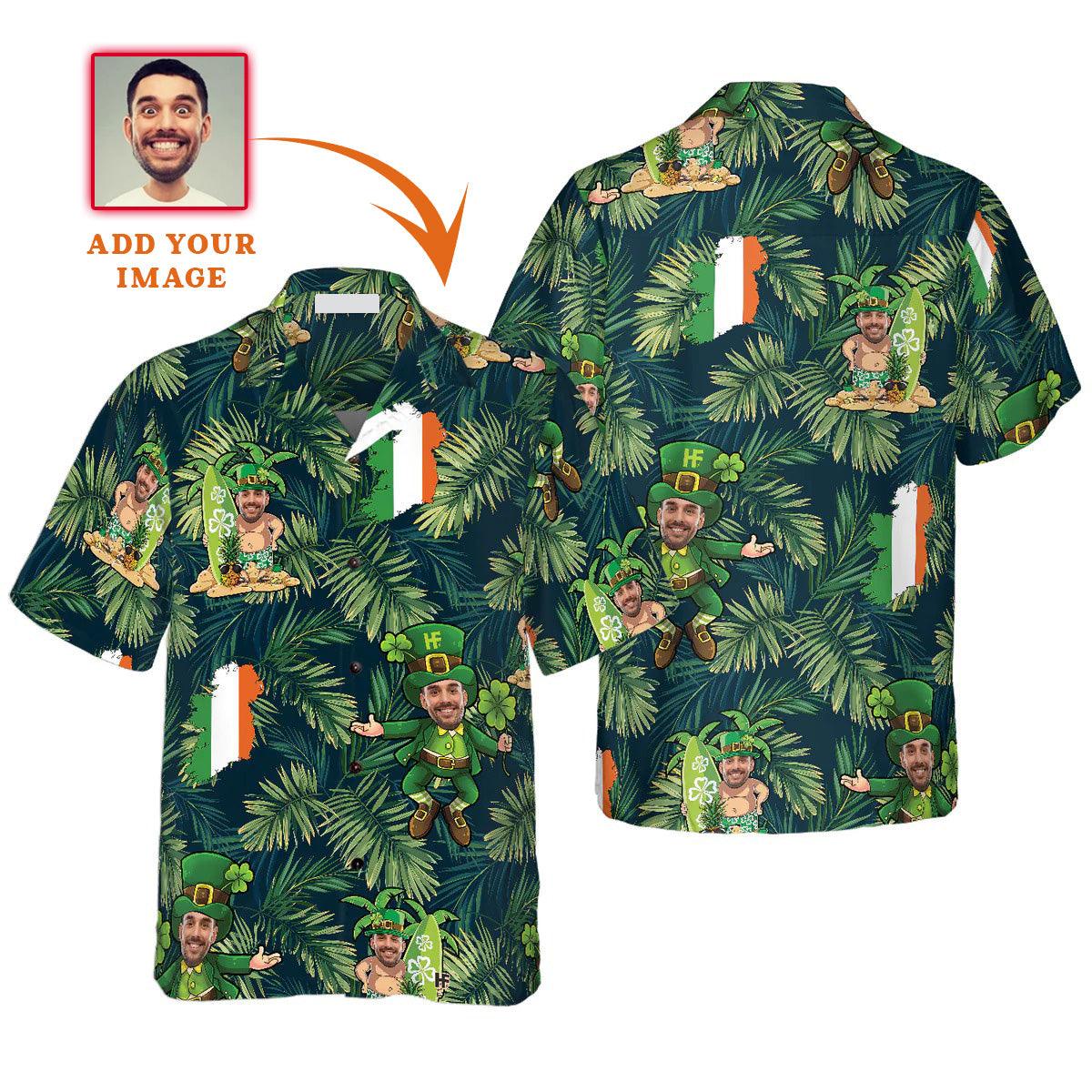 Funny Custom Face Leprechaun Irish Proud Hawaiian Shirt, Custom Photo Hawaiian Shirt - Personalized Summer Gifts For Men, Women