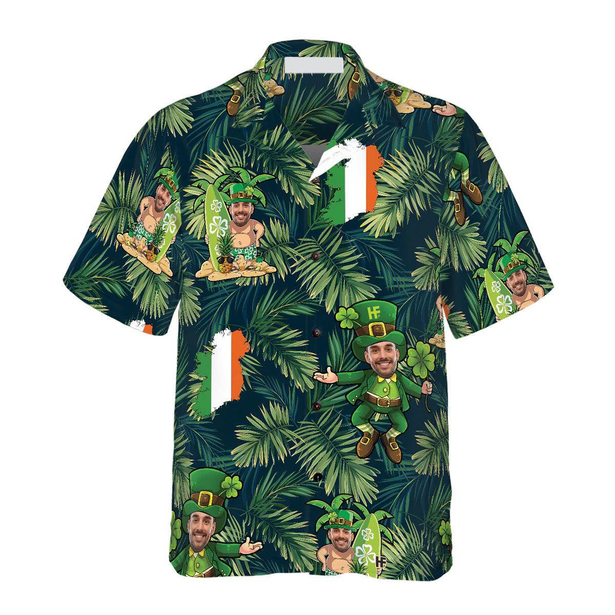 Funny Custom Face Leprechaun Irish Proud Hawaiian Shirt, Custom Photo Hawaiian Shirt - Personalized Summer Gifts For Men, Women - Image 3