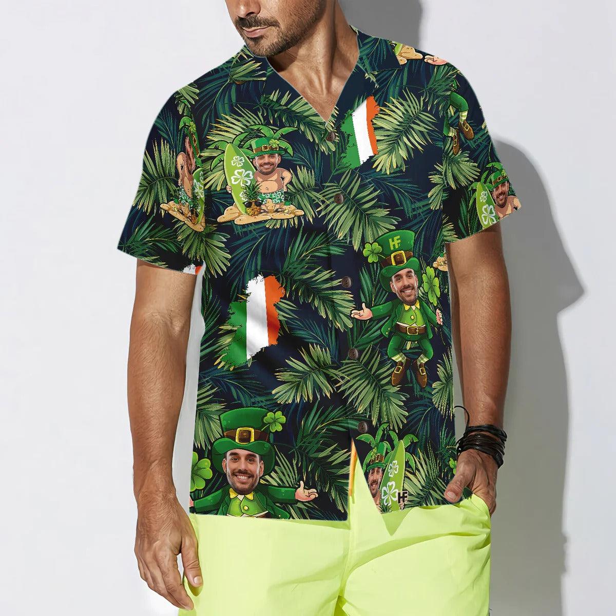 Funny Custom Face Leprechaun Irish Proud Hawaiian Shirt, Custom Photo Hawaiian Shirt - Personalized Summer Gifts For Men, Women - Image 4