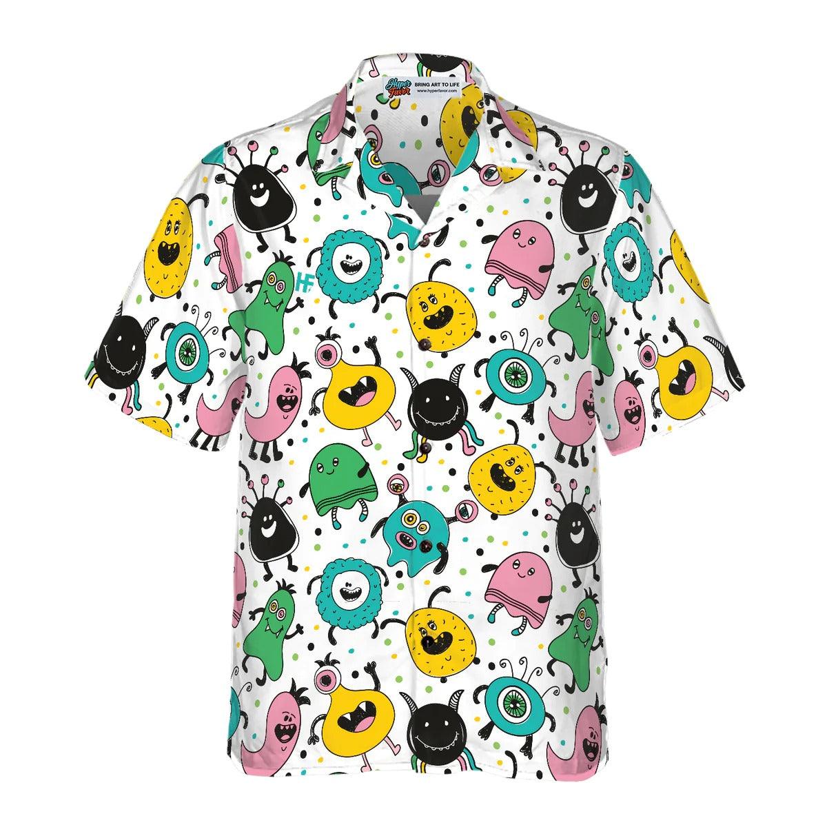 Funny Monsters Hawaiian Shirt, Cartoon Hawaiian Shirt - Gift For Lover, Friend, Family - Image 5