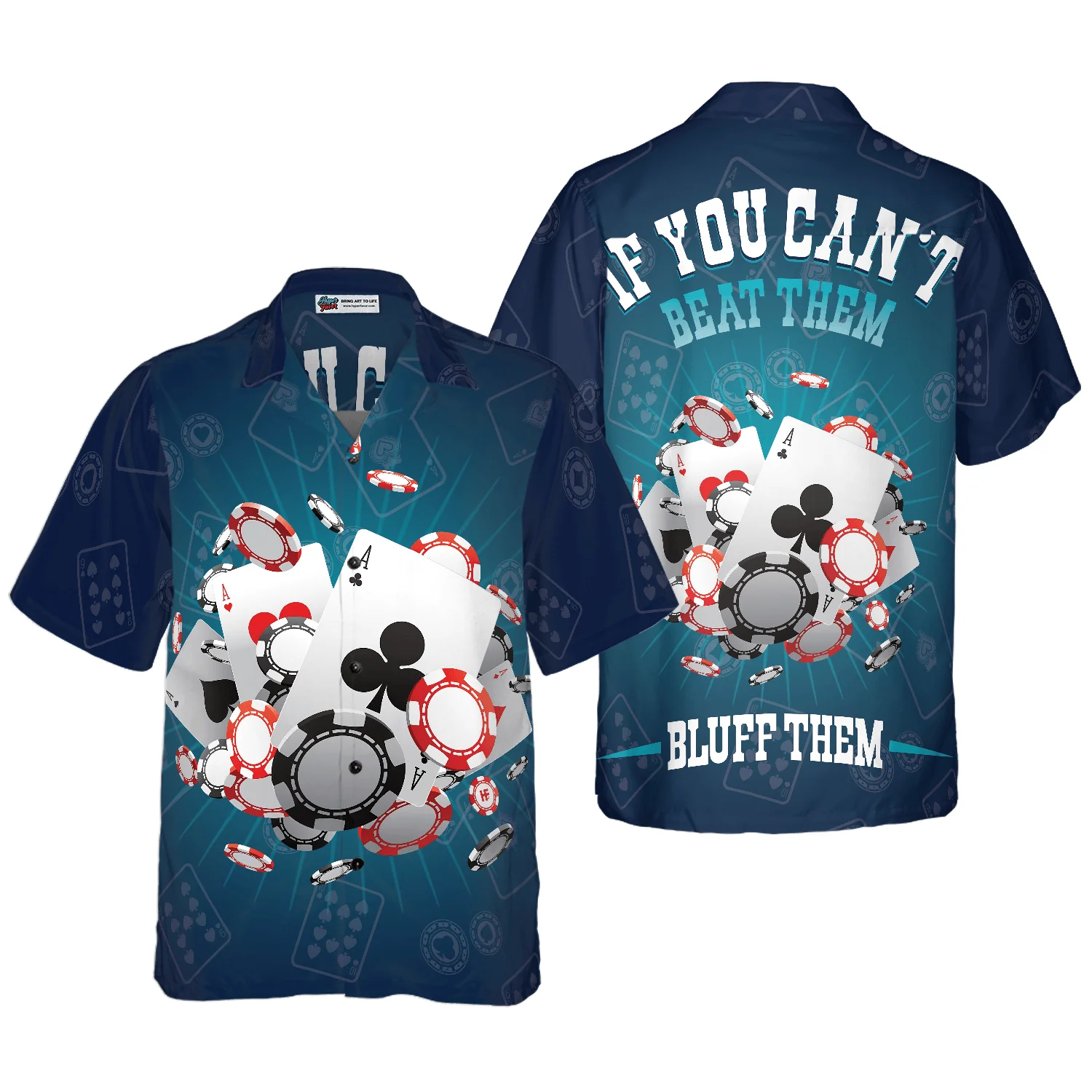 Gambling Hawaiian Shirt, If You Can't Beat Them Bluff Them, Colorful Summer Aloha Shirt For Men Women, Gift For Friend, Family, Boyfriend