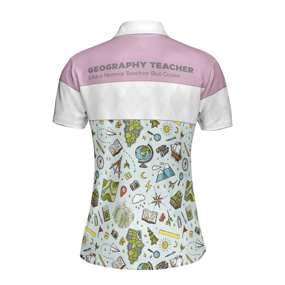 Geography Teacher Women Polo Shirt, Geography Teacher Like A Normal Teacher But Cooler Women Polo Shirts, Best Gift For Teacher's Day, Ladies - Image 3