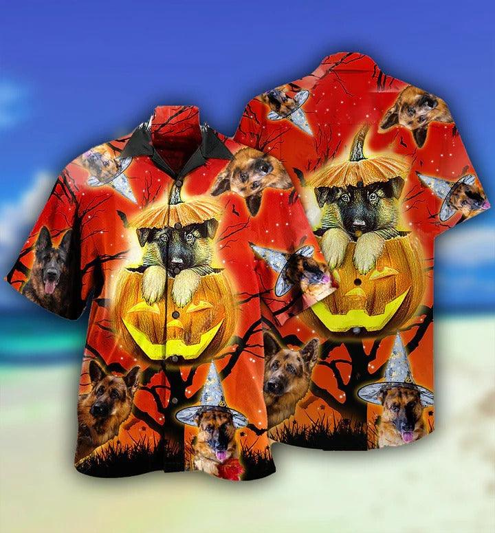 German Shepherd Aloha Hawaii Shirt - German Shepherd Dog Cute Halloween Hawaiian Shirt For Summer - Perfect Gift For Dog Lovers, Friend, Family