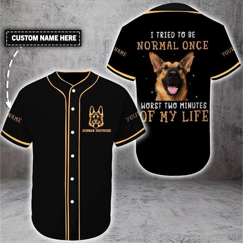 German Shepherd Custom Name Baseball Jersey, Personalized German Shepherd Baseball Tee Jersey Shirt Men Women, Gift For Dog Lovers, Dad Mom Dog