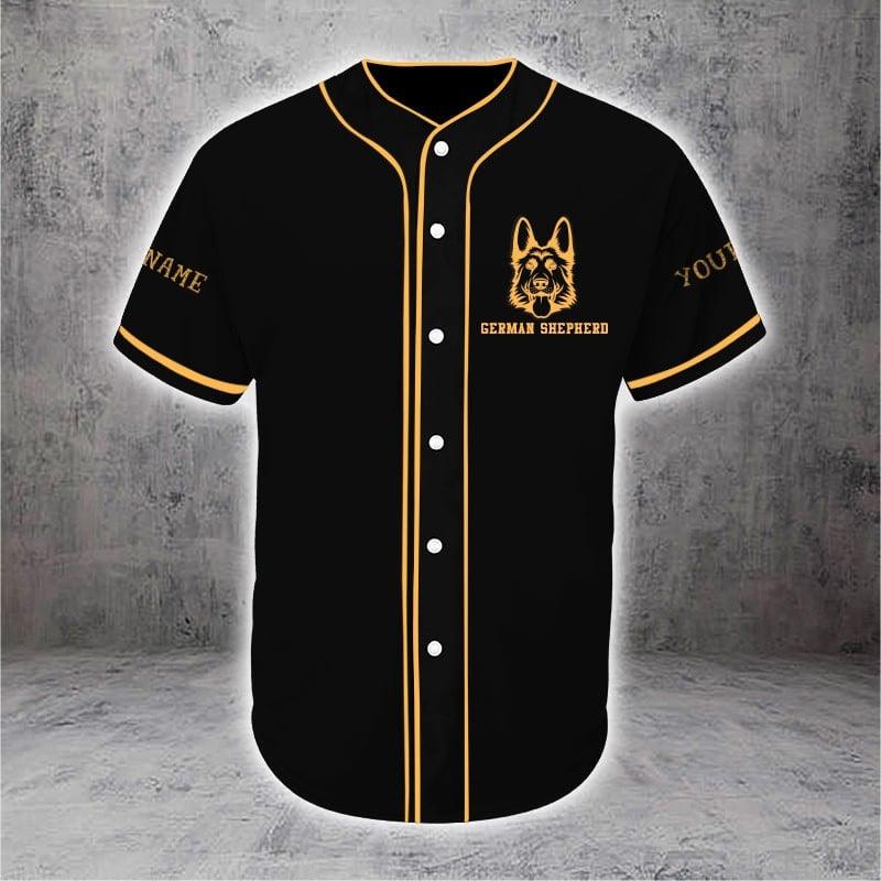 German Shepherd Custom Name Baseball Jersey, Personalized German Shepherd Baseball Tee Jersey Shirt Men Women, Gift For Dog Lovers, Dad Mom Dog - Image 3