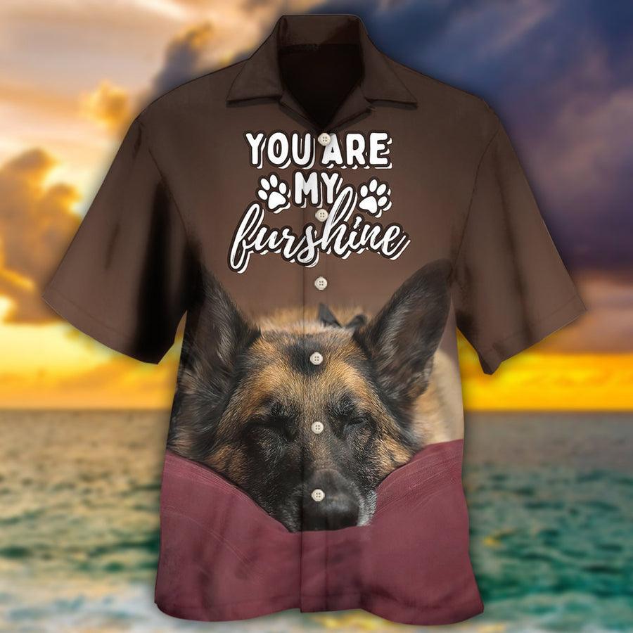 German Shepherd Hawaiian Shirt, Dog Sleepy Aloha Hawaiian Shirt For Summer, Dog You Are My Furshine Aloha Shirt, Gift For Men Women, Dog Lover, Friends