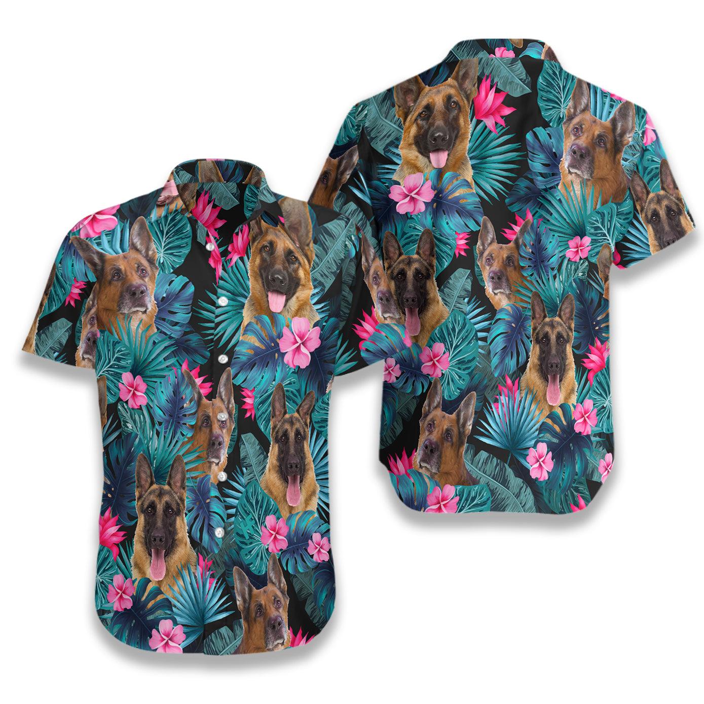 German Shepherd Hawaiian Shirt, Tropical Colorful Summer Aloha Shirt For Men Women, Perfect Gift For Friend, Family, Dog Lovers, Dog Mom Dad