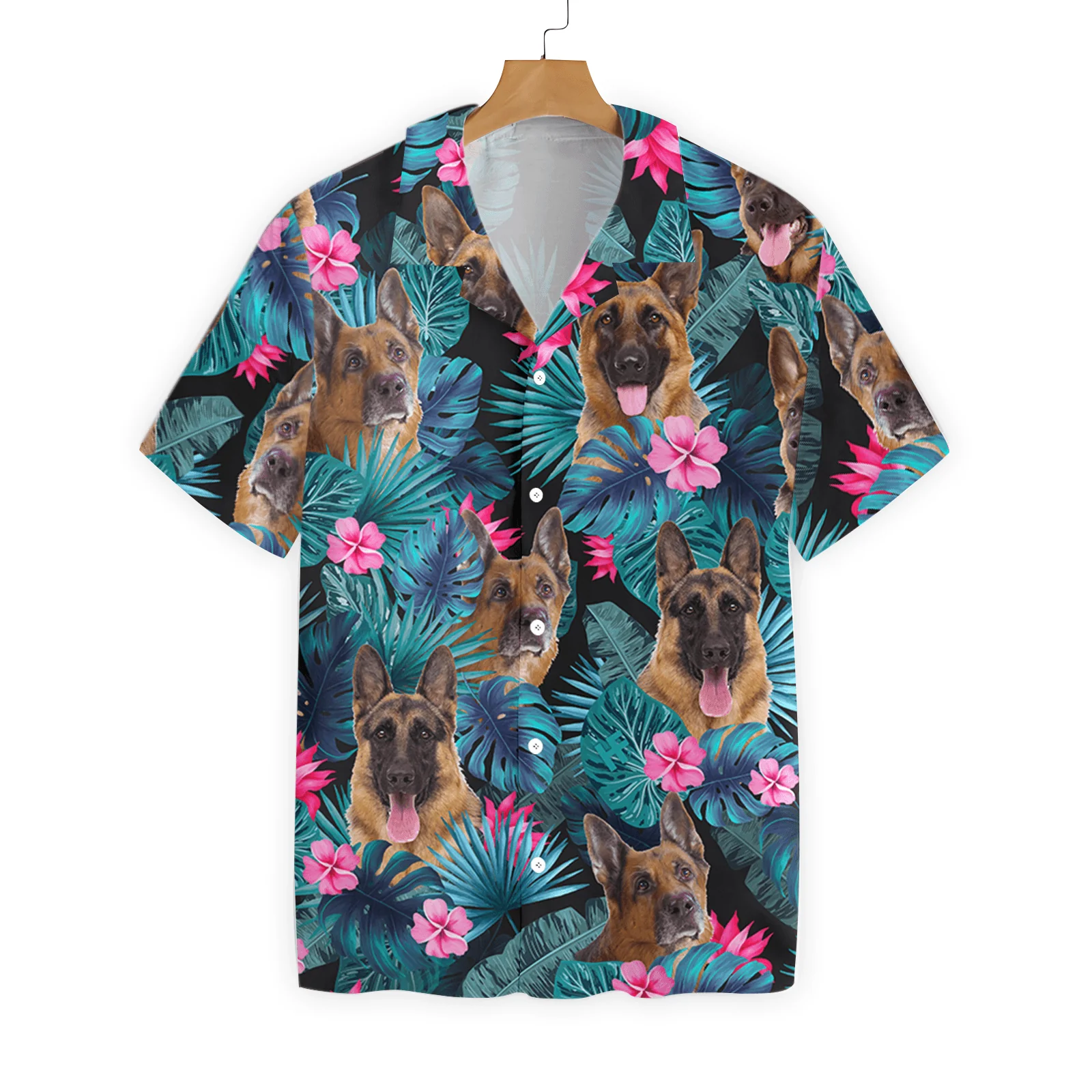 German Shepherd Hawaiian Shirt, Tropical Colorful Summer Aloha Shirt For Men Women, Perfect Gift For Friend, Family, Dog Lovers, Dog Mom Dad - Image 3
